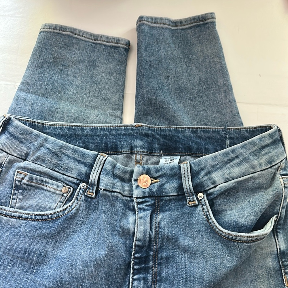 &Denim High Waist Ankle Length Super Skinny Jeans